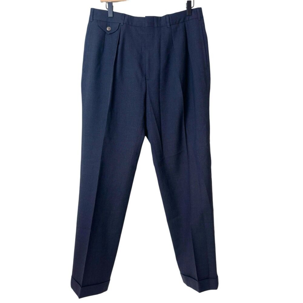 Polo by Ralph Lauren Pants Mens 34x29 Pleated Trousers Cuffed Coin Pocket VTG